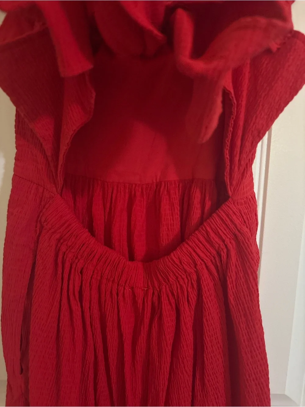 miami Red Ruffle-Strap Backless Dress - Picture 4 of 4